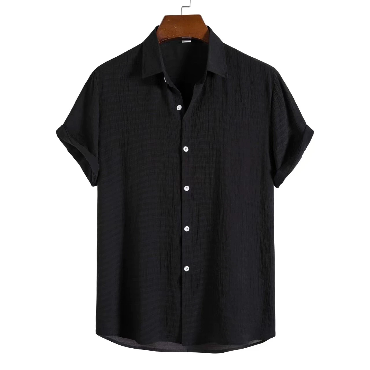 100% Cotton Linen Shirt Men Summer Short Sleeve Male T-shirts Breathable Tops Tee White Clothing Casual Fashion Shirts For Men 9