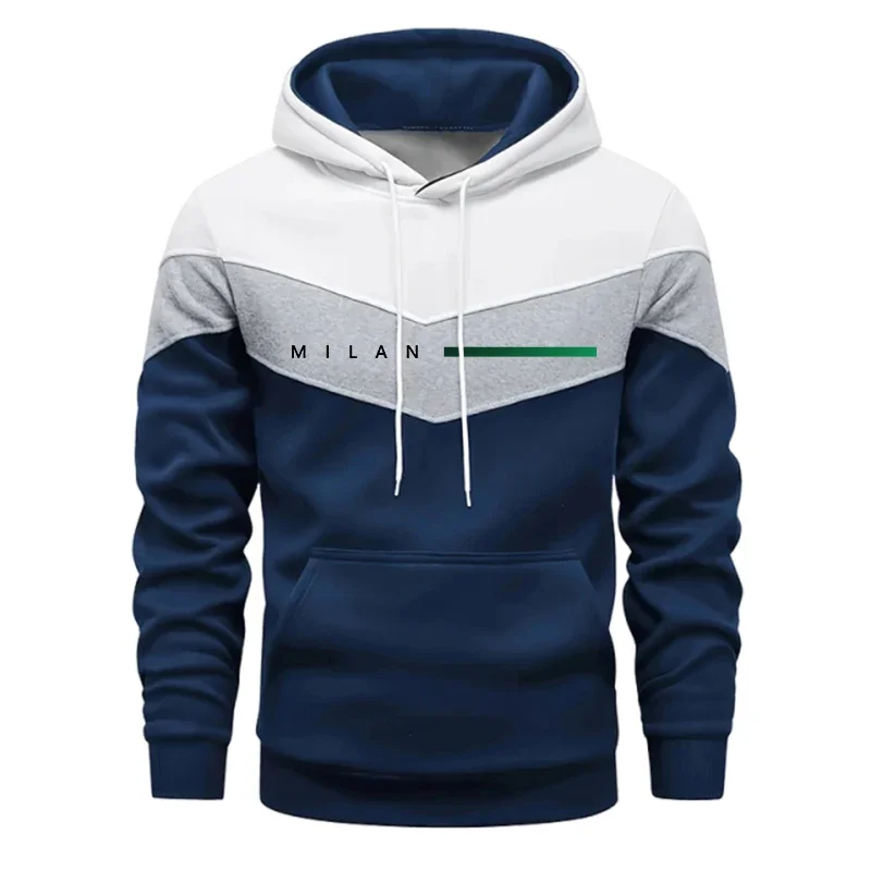 Milan Printed Mens Tracksuit Casual Hooded Sweatshirt 2 Pcs Set Jogging Men's Clothing Outdoors Sports Suit Hot Sales Streetwear 9