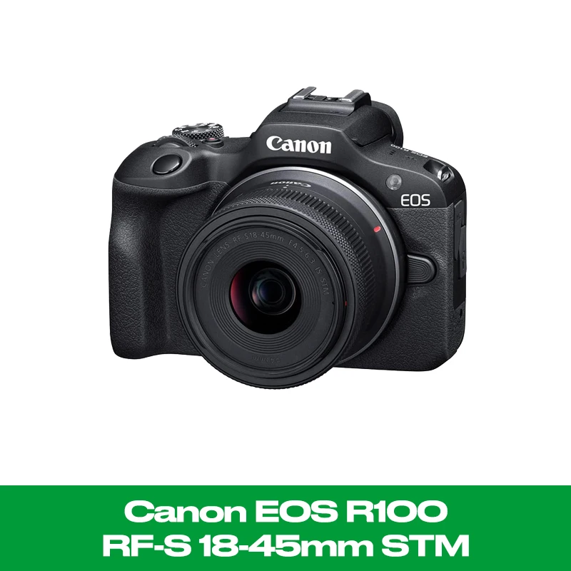 Canon EOS R100 Mirrorless Camera with RF-S 18-45mm f/4.5-6.3 IS STM Lens Kit – 24.1MP, 4K Video, Lightweight