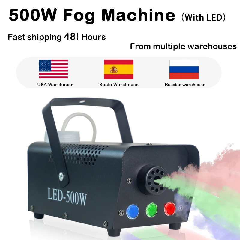 New Remote control LED 500W smoke machine RGBW Mixed color fog machine professional smoke ejector stage equipment LED fogger