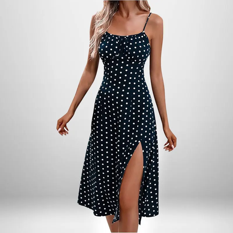 Women Elegant Floral Beach Vacation Streetwear Sexy Low Cut Beach Party Slim Slit Dress Chic Bodycon Lady Sleeveless Vestidos 18